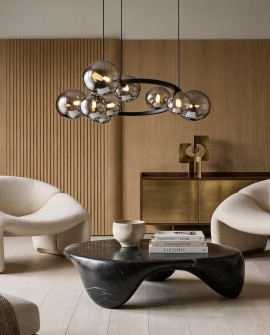 NOWOCZESNA LAMPA WISZĄCA CZARNO-DYMIONY MERIDO W10