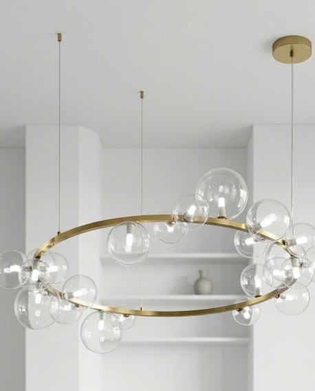 NOWOCZESNA LAMPA WISZĄCA SZCZOTKOWANA ZŁOTA MERIDO W24