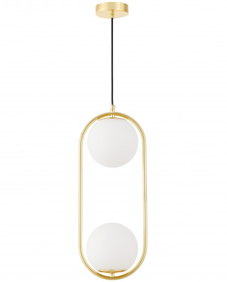 Lampa sufitowa w stylu nowoczesnym Lampit VERO 2B z białymi kulami i złotą konstrukcją