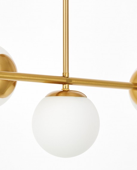 Centralna część lampy sufitowej wiszącej LEDO W3 LONG z trzema szklanymi kulami