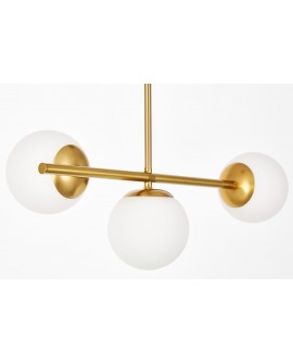Sufitowa lampa wisząca W3 LONG z trzema białymi kulami w stylu nowoczesnym