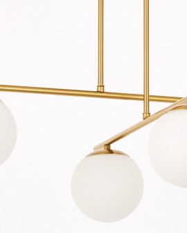 luksusowa lampa wisząca szczotkowane złoto kule 4 źródła światła funkcjonalne oświetlenie wnętrza