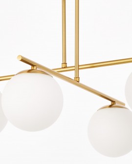 zbliżenie białej szklanej kuli w lampie wiszącej