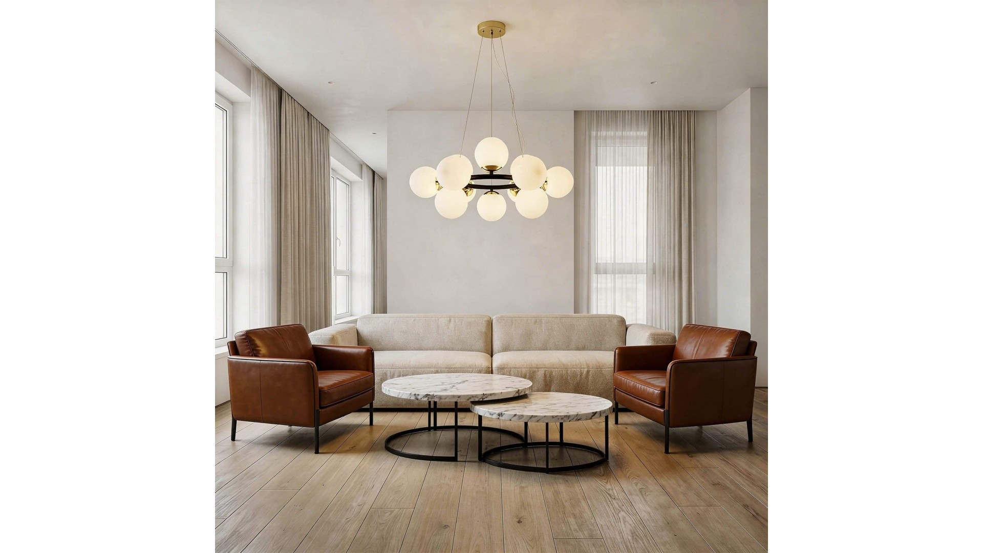 elegancka lampa wisząca czarno złota kule w jadalni przytulne światło nowoczesny styl wnętrza