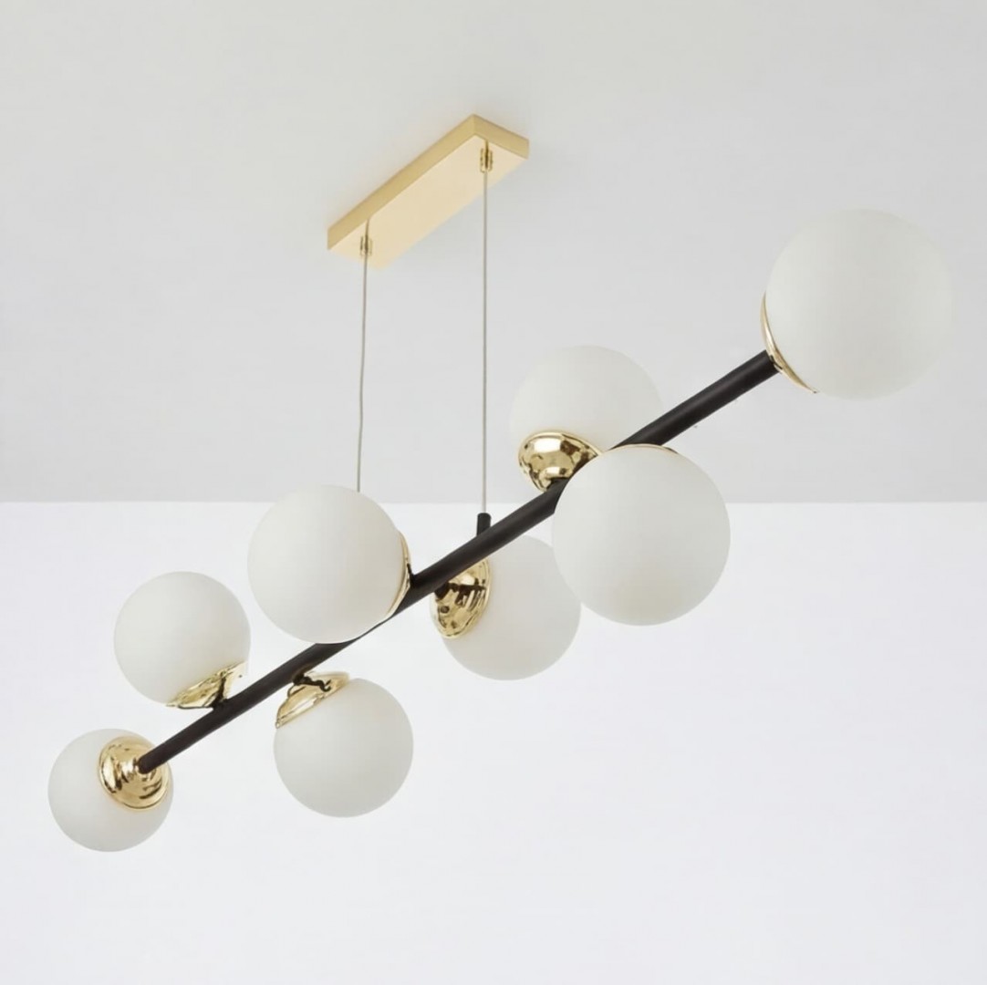 Elegancka lampa wisząca czarno złota kule do sypialni miękkie światło designerskie oświetlenie nowoczesnego wnętrza
