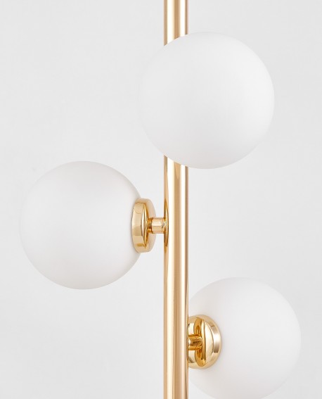 LAMPA STOŁOWA BIURKOWA NOWOCZESNA ZŁOTA BIAŁE KULE MARSIADA 3 LUMINA DECO