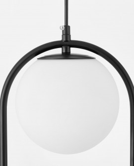 Nowoczesna lampa wisząca czarna rama ze szklanymi kulami do salonu 2 punkty światła VERO 2B