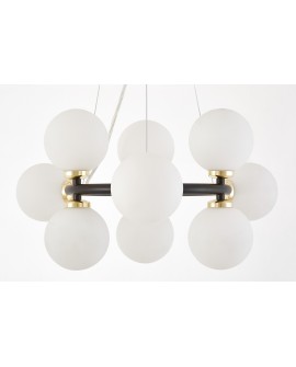 Rozbudowana lampa sufitowa Marsiada W9 Lumina Deco z białymi szklanymi kloszami