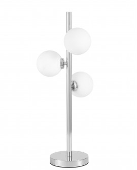 lampa stołowa biurkowa nowoczesna chromowana białe kule marsiada 3 lumina deco detal podstawy i kloszy