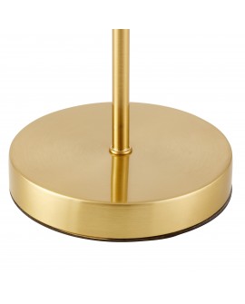 Detal metalowej podstawy lampy biurkowej w kolorze szczotkowanego złota