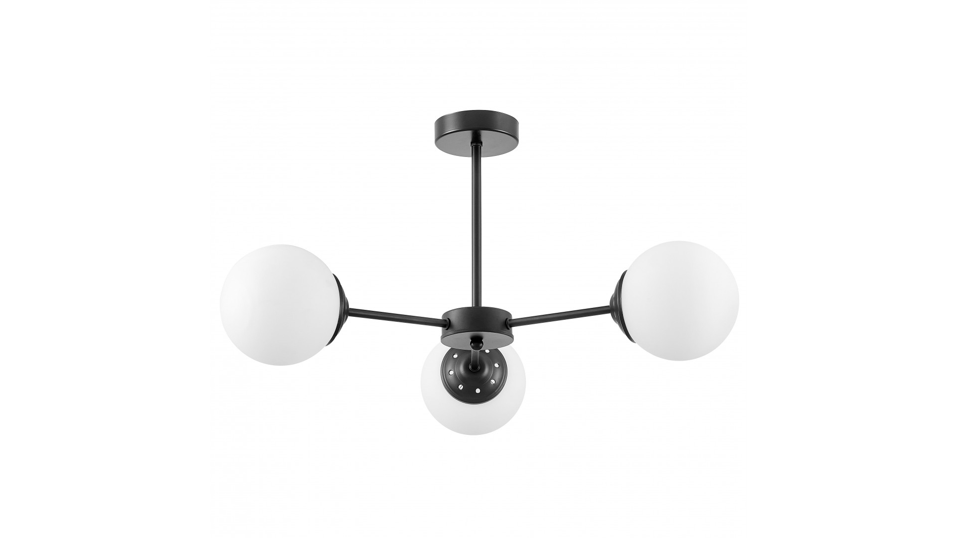 czarna lampa sufitowa z trzema kulistymi kloszami do salonu nowoczesne oświetlenie marki Lampit designerski model Fino W3