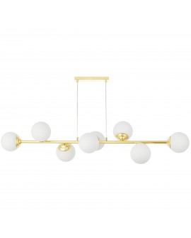 żyrandol fino 8 led złoto klasyczne białe kule nowoczesna lampa sufitowa 