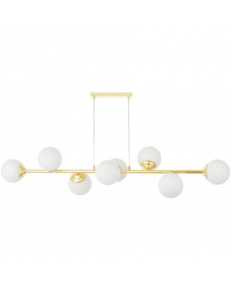 żyrandol fino 8 led złoto klasyczne białe kule nowoczesna lampa sufitowa 