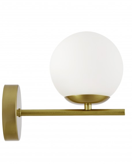 Lampa ścienna połączenie szkła i metalu w odcieniu mosiądzu