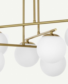 Sufitowa lampa LEDO W6 marki Lampit w aranżacji jadalnianej przy czterech fotelach