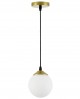 LAMPA WISZĄCA SUFITOWA NOWOCZESNA ZŁOTO SZCZOTKOWANE BIAŁA KULA FINO W1 LED