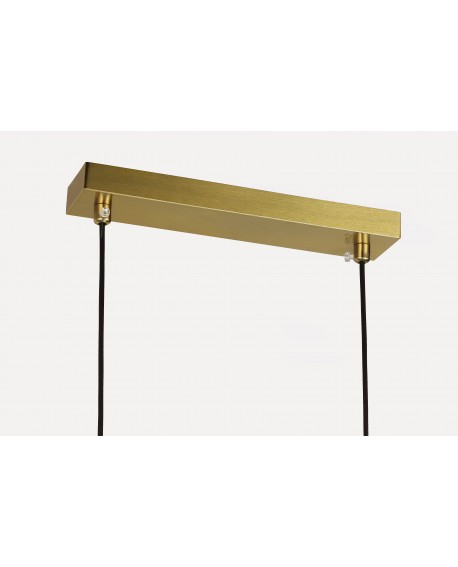 Lampa sufitowa złota z podłużną podsufitką i dwiema linkami element montażowy w kolorze złota