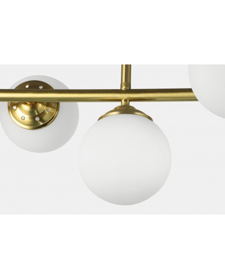 Szczotkowane złoto i biały klosz lampy Fino W5 Lampit w detalu