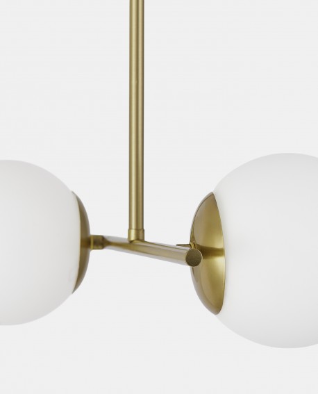 Zbliżenie na dwa białe szklane klosze lampy wiszącej LEDO W2 Lampit