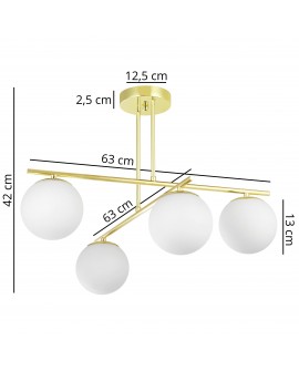 Mocowanie sufitowe lampy LEDO 4 – okrągła złota podsufitka