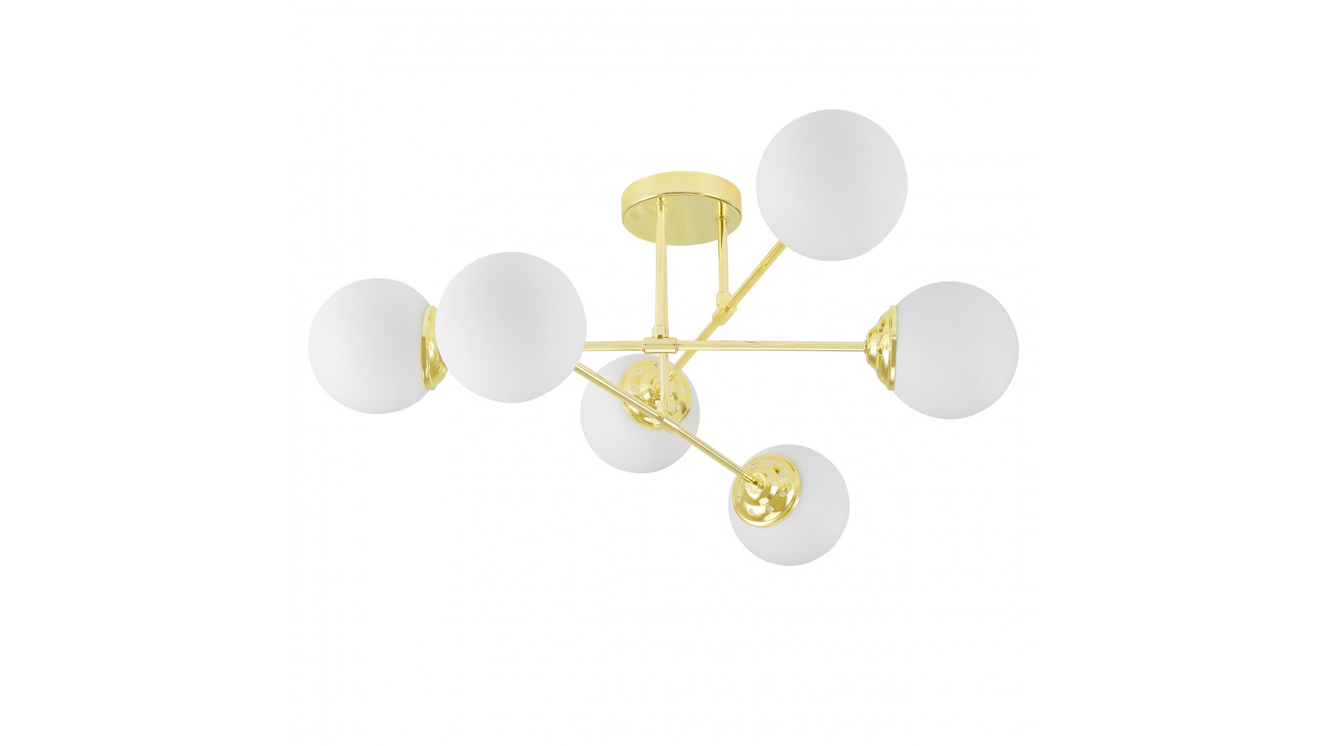 lampa wisząca fino 6 złoto klasyczne białe kule aranżacja salonu