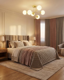 lampa wisząca fino 6 złoto klasyczne białe kule aranżacja salonu