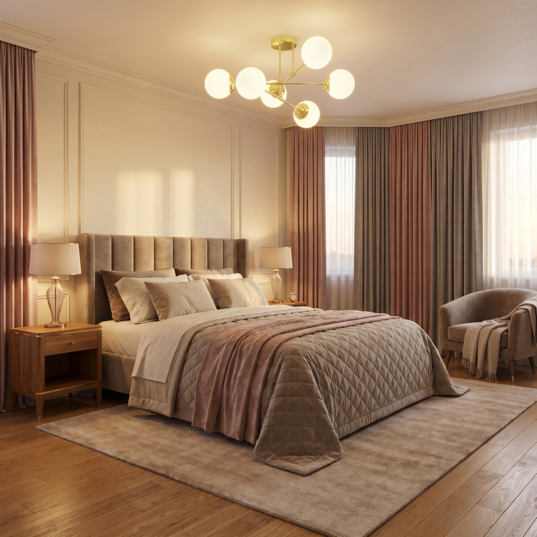 lampa wisząca fino 6 złoto klasyczne białe kule aranżacja salonu