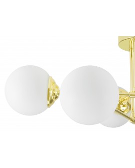 lampa wisząca fino 6 złoto klasyczne białe kule aranżacja salonu