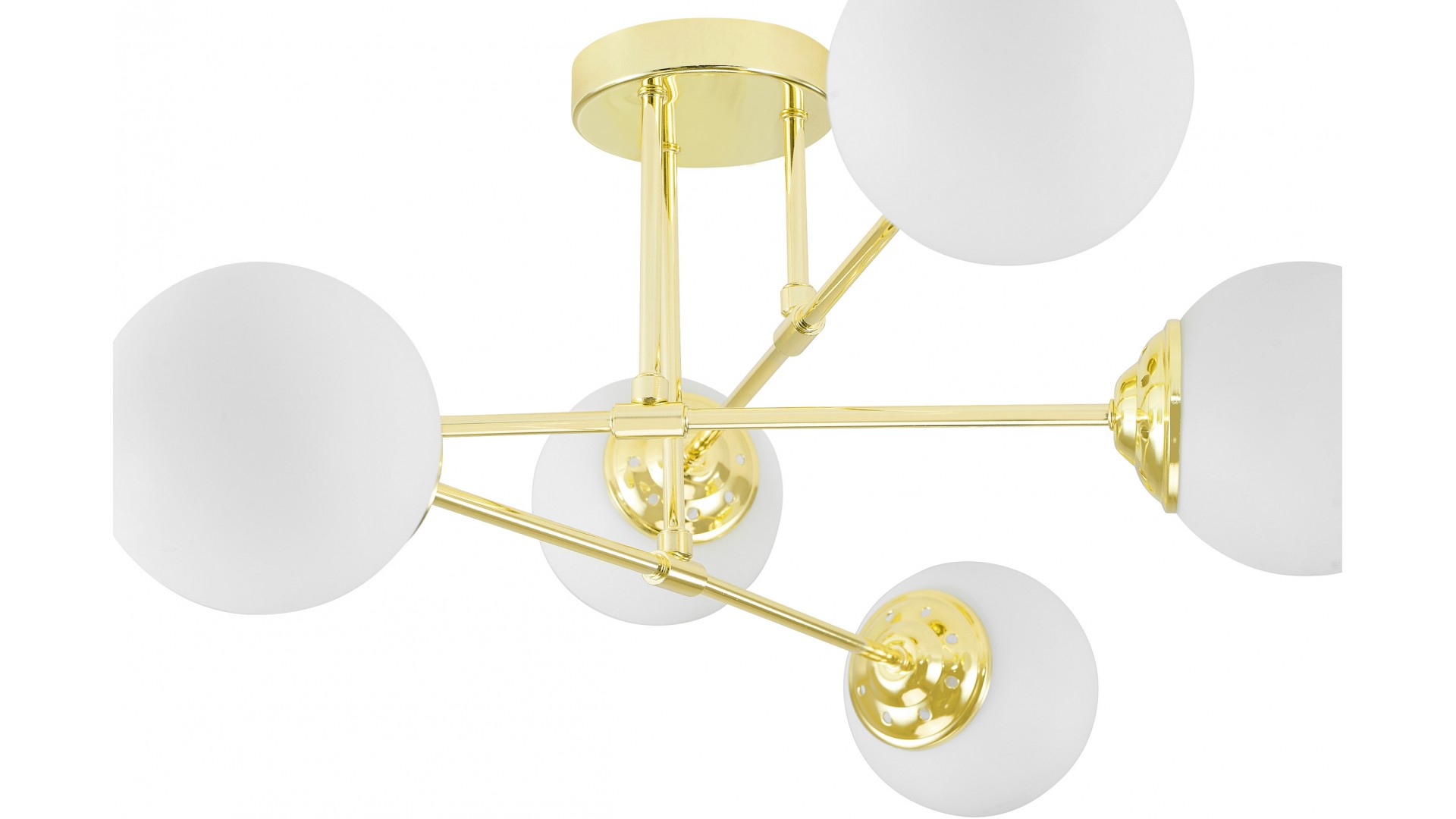 lampa wisząca fino 6 złoto klasyczne białe kule aranżacja salonu