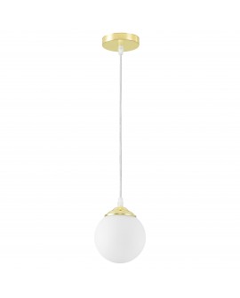 LAMPA WISZĄCA SUFITOWA NOWOCZESNA ZŁOTO KLASYCZNE BIAŁA KULA FINO W1 LED