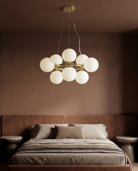 Luksusowa lampa wisząca LEDO W9 jako dekoracyjny element wystroju sypialni