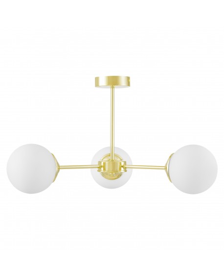Trzypunktowa lampa sufitowa FINO W3 Lampit złoto białe kule do wyrazistej aranżacji