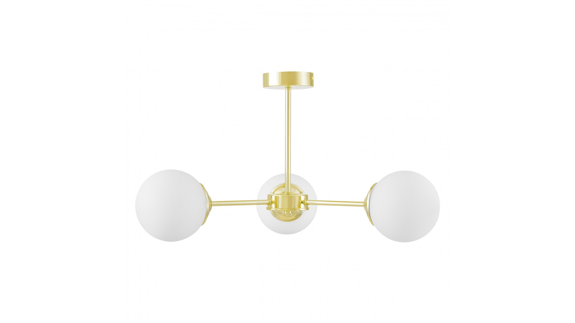 Trzypunktowa lampa sufitowa FINO W3 Lampit złoto białe kule do wyrazistej aranżacji