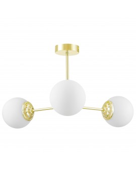 LAMPA WISZĄCA SUFITOWA NOWOCZESNA ZŁOTO KLASYCZNE BIAŁE KULE FINO 3 LED