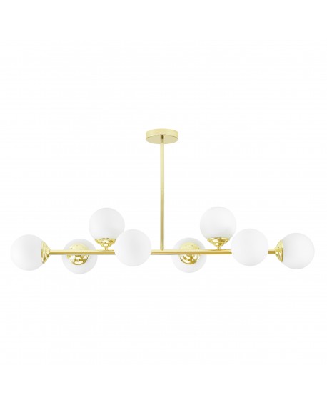 Elegancka lampa sufitowa Fino W8 Lampit w kolorze klasycznego złota z mlecznym szkłem