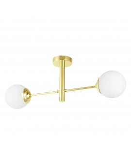 LAMPA SUFITOWA WISZĄCA PLAFON NOWOCZESNA ZŁOTO KLASYCZNE BIAŁE KULE FINO 2 LED