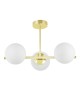 LAMPA SUFITOWA WISZĄCA NOWOCZESNA ZŁOTO KLASYCZNE BIAŁE KULE LEDO 3