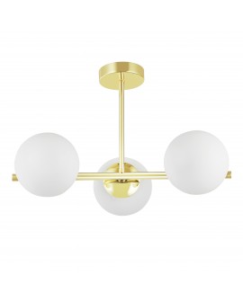 LAMPA SUFITOWA WISZĄCA NOWOCZESNA ZŁOTO KLASYCZNE BIAŁE KULE LEDO 3