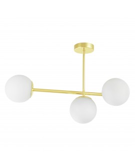 LAMPA SUFITOWA WISZĄCA PLAFON NOWOCZESNA ZŁOTO KLASYCZNE BIAŁE KULE LEDO 3