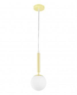 LAMPA WISZĄCA SUFITOWA NOWOCZESNA ZŁOTO KLASYCZNE BIAŁA KULA LEDO W1