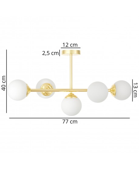 Elegancki żyrandol FINO W5 Lampit z pięcioma punktami światła do wnętrz glamour