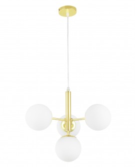 LAMPA WISZĄCA SUFITOWA NOWOCZESNA ZŁOTO KLASYCZNE BIAŁE KULE LEDO 4