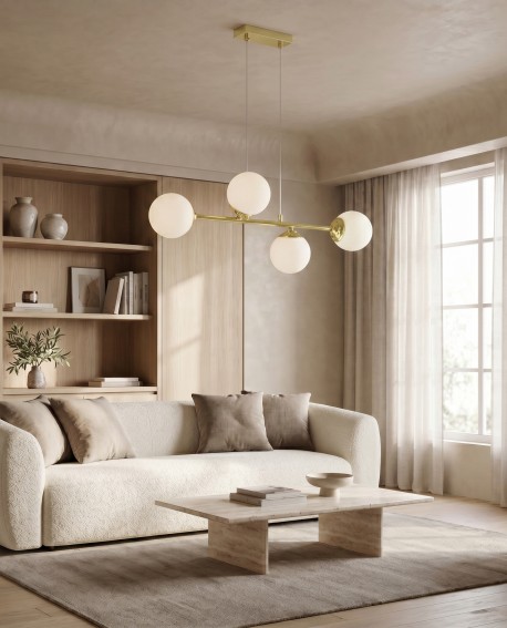 Nowoczesna lampa sufitowa FINO W4 idealna do jasnego salonu z dużym oknem