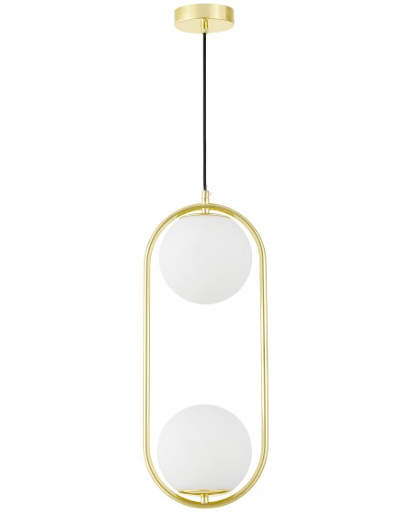 Lampa sufitowa w stylu nowoczesnym Lampit VERO 2B z białymi kulami i złotą konstrukcją