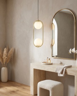 Lampit VERO nowoczesna złota lampa wisząca do stylowego pokoju z lustrzana toaletką