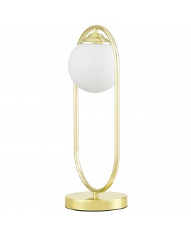 Stołowa lampa nowoczesna VERO Lampit złoty metal biały klosz do jasnych pomieszczeń