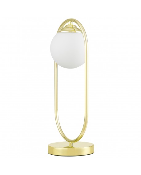 Stołowa lampa nowoczesna VERO Lampit złoty metal biały klosz do jasnych pomieszczeń
