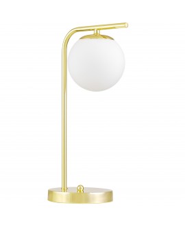 Lampa stołowa w stylu nowoczesnym z okrągłą bazą i kulistym kloszem