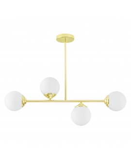 LAMPA WISZĄCA SUFITOWA PLAFON NOWOCZESNA ZŁOTO KLASYCZNE BIAŁE KULE FINO 4 LED