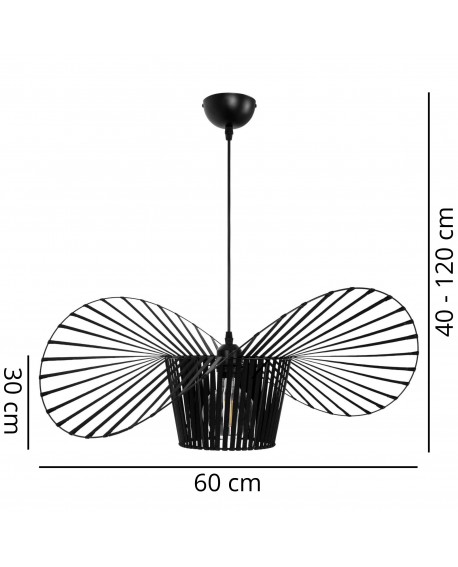 Parametry gabarytowe lampy SOMBRERO D60 Lampit z dokładnymi wymiarami klosza